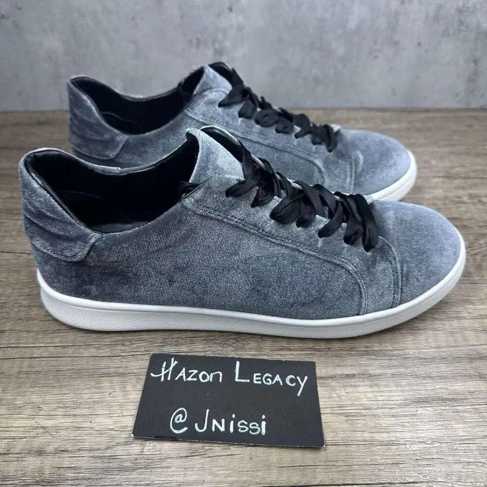 Sam Edelman~Women’s~”Marlow” Gray Velvet Sneakers‎ Ribbon Lace Sneakers~Size 9
